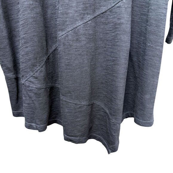 LOGO Lori Goldstein Henley Tee Plus Size 1X Gray Womens Tunic Top 3/4 Sleeve NWT - Picture 5 of 10